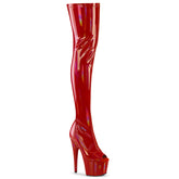 7 Inch Heel ADORE-3011HWR Red Stretch Holo